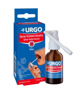 Urgo - Aftas Spray - Tratamiento para aftas, llagas y pequeñas heridas bucales con Ácido Hialurónico, Alivio y cicatrización de